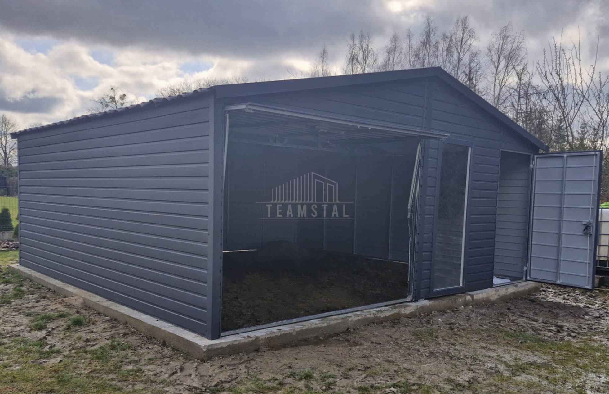 Garaż blaszany 6x5,8m Brama uchylna drzwi okno blachodachówka TS1145 Kalisz - zdjęcie 6