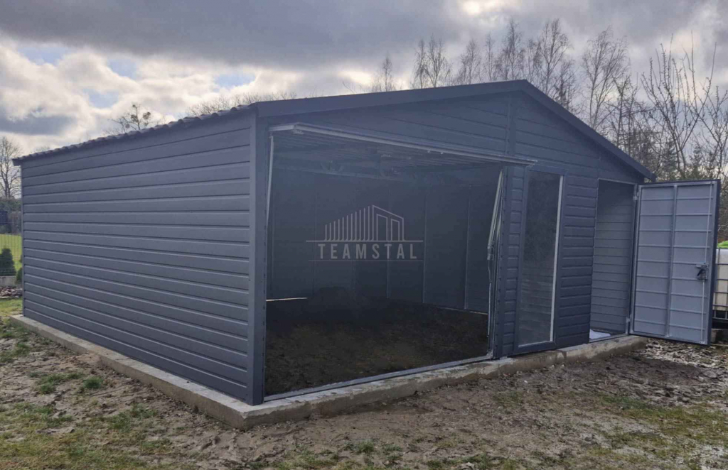 Garaż blaszany 6x5,8m Brama uchylna drzwi okno blachodachówka TS1145 Kalisz - zdjęcie 6