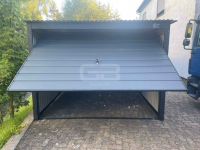 Garaż blaszany 3x7 brama uchylna - okno PCV - antracyt Dach GB160 Białogard - zdjęcie 3