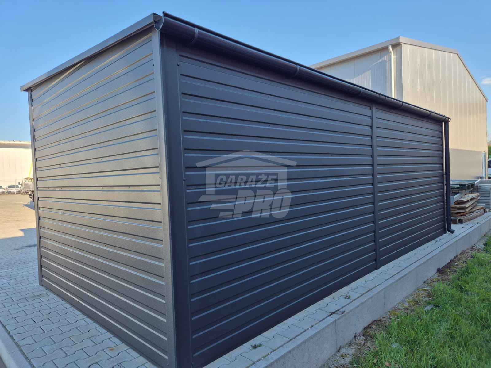 Schowek Domek Ogrodowy 6x2,5m - Brama - antracyt dach rynna GP620 Iława - zdjęcie 5