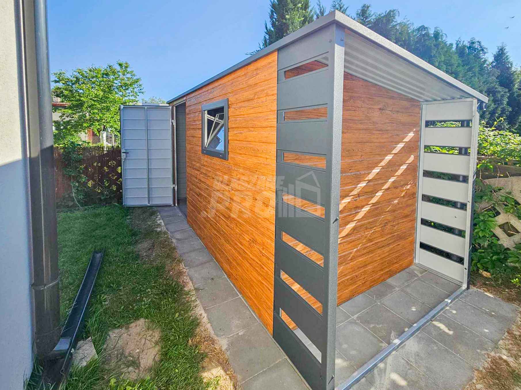 Domek Ogrodowy 4,5x2m Wiata 0,5m Brama Dwuskrzydłowa Okno GP383 Tarnów - zdjęcie 7
