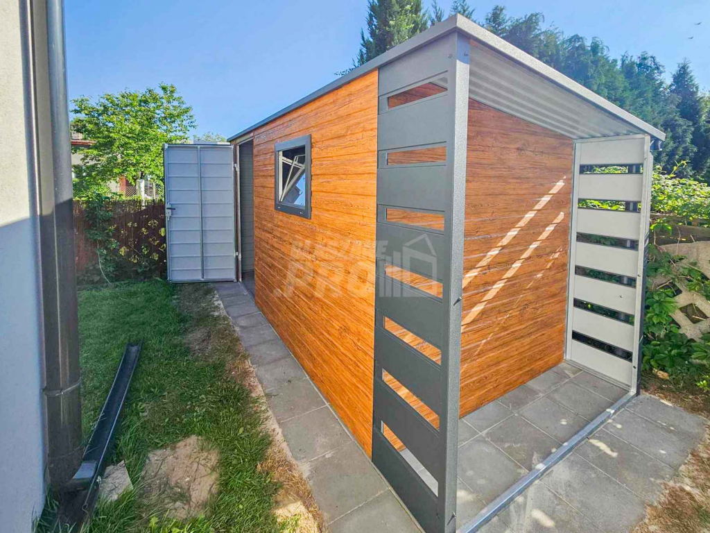 Domek Ogrodowy 4,5x2m Wiata 0,5m Brama Dwuskrzydłowa Okno GP383 Tarnów - zdjęcie 7