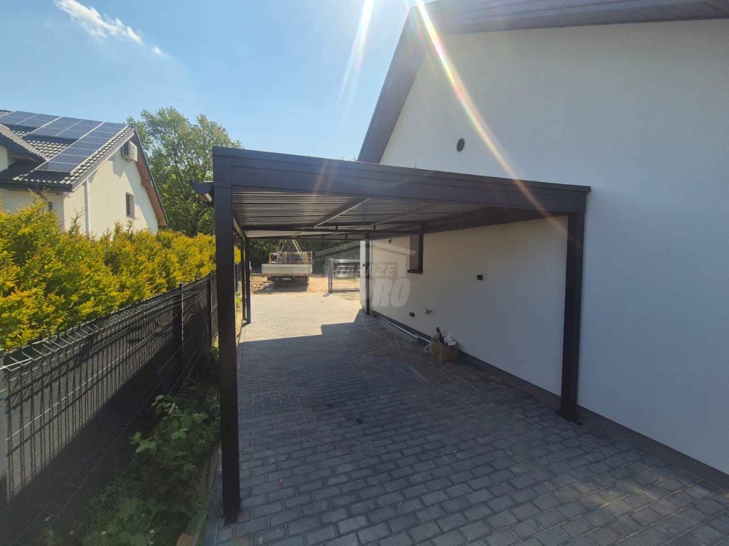 Wiata samochodowa - Carport 3x6m dach spad w bok  ukryty spadek GP720 Międzyrzecz - zdjęcie 4