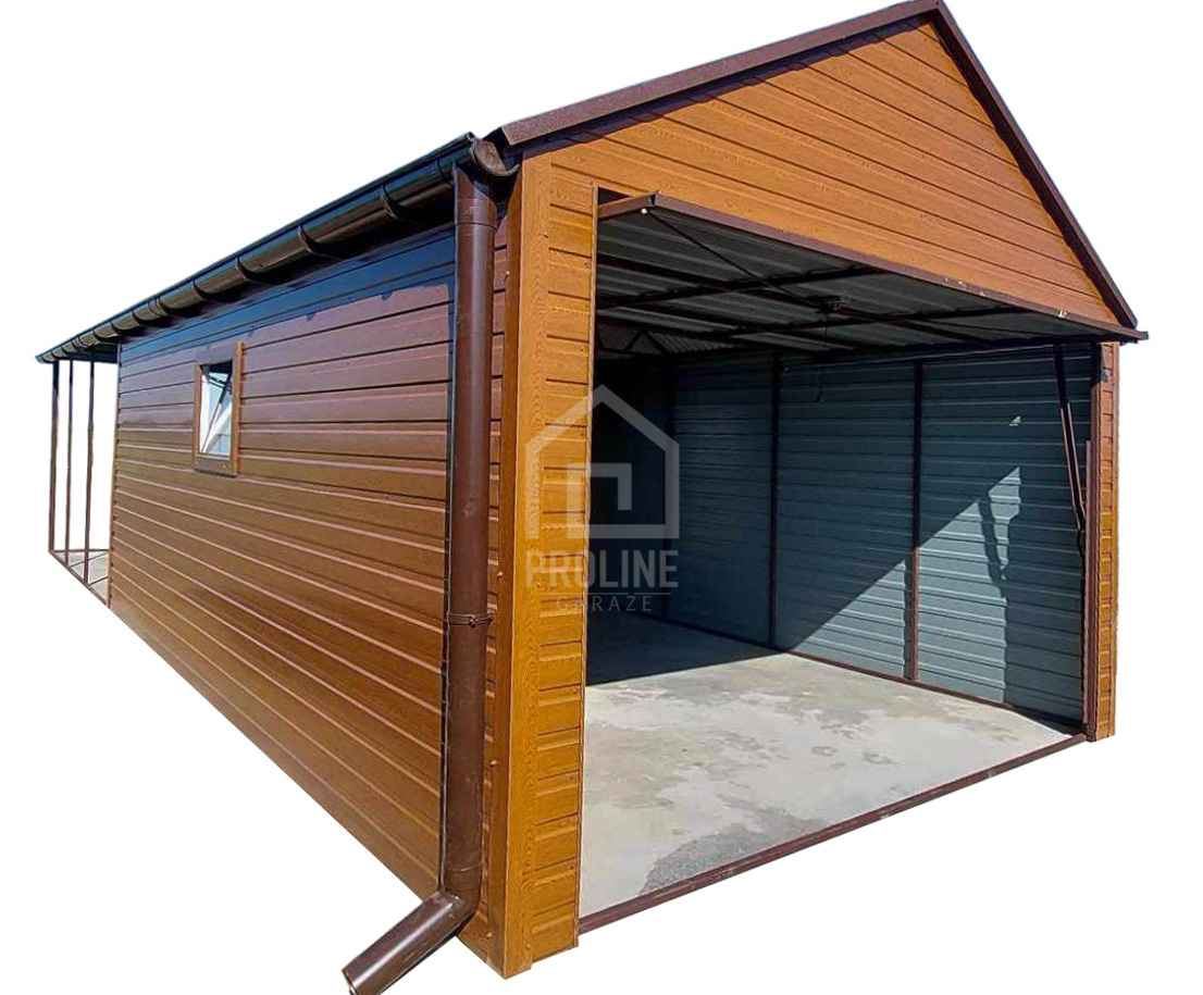 Garaż blaszany 3x5 - Brama uchyl drzwi okno  rynny dach dwuspad PLG122 Olsztyn - zdjęcie 1