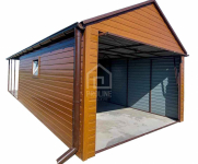 Garaż blaszany 3x5 - Brama uchyl drzwi okno  rynny dach dwuspad PLG122
