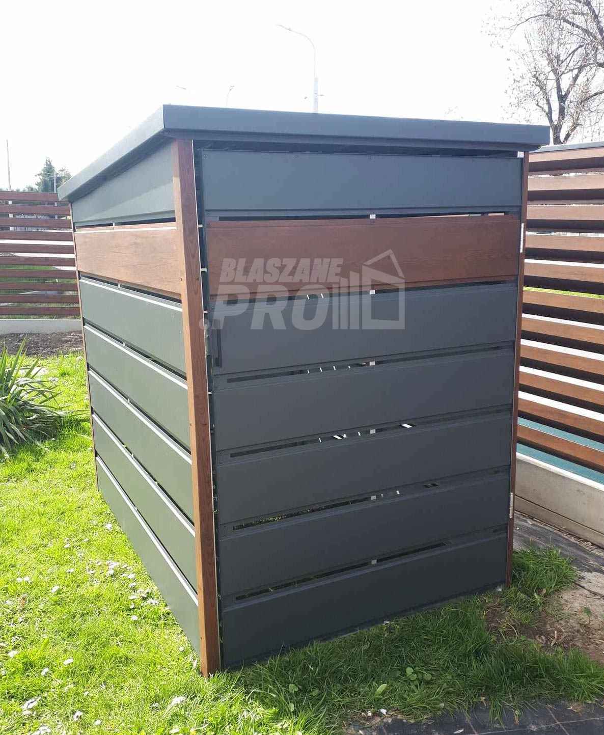 Wiata śmietnikowa spad tył1,3x2m zielona drewno Schowek ogrodowy GP291 Bełchatów - zdjęcie 4