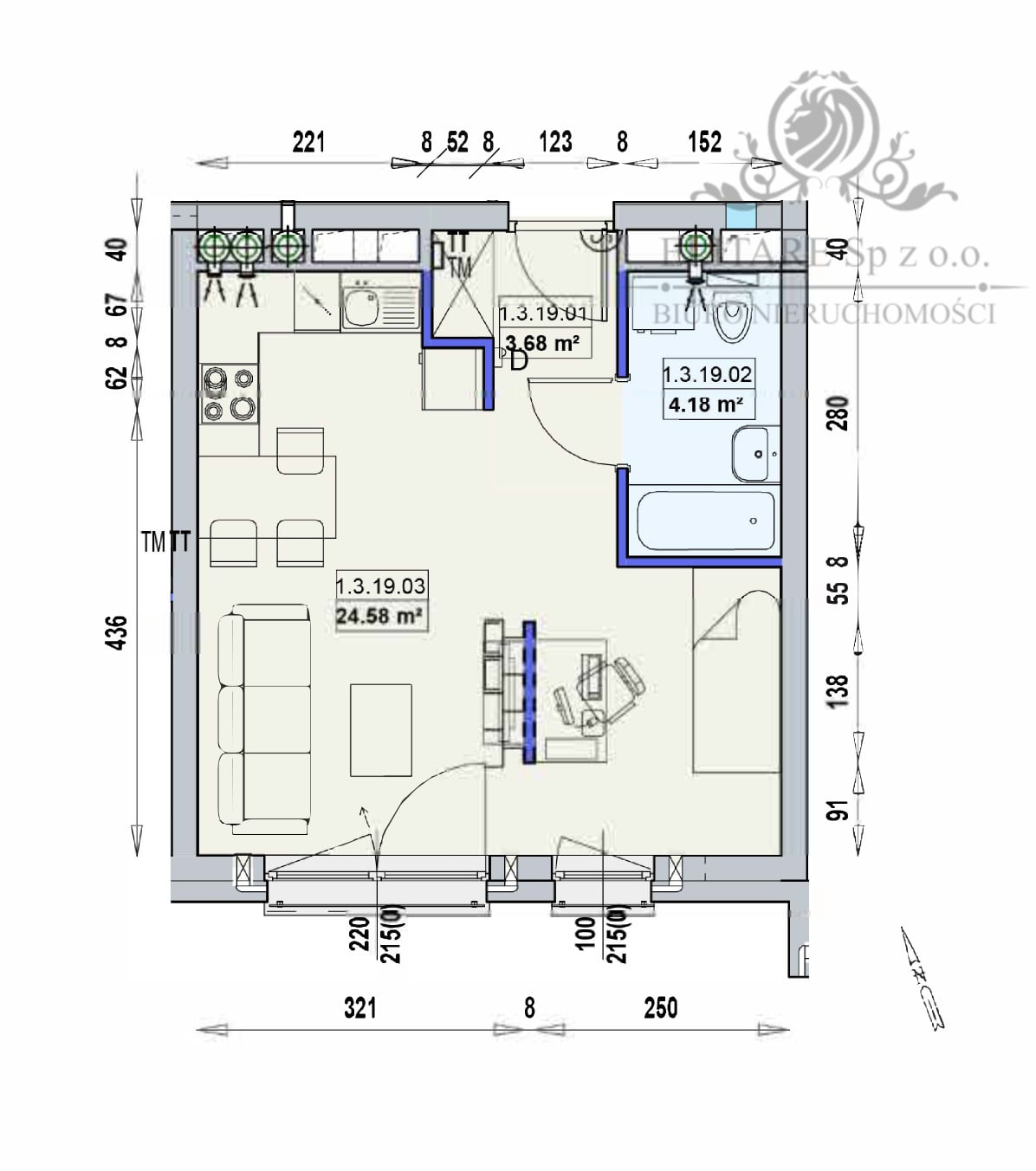 Mieszkanie nowe 32,44m2 ,2 pok. w Centrum Wrocławia/Stare Miasto Wrocław - zdjęcie 7