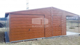 Garaż Blaszany 6x6 + wiata 2x6 - Brama uchylna dach dwuspadowy BL152 Wieliczka - zdjęcie 4
