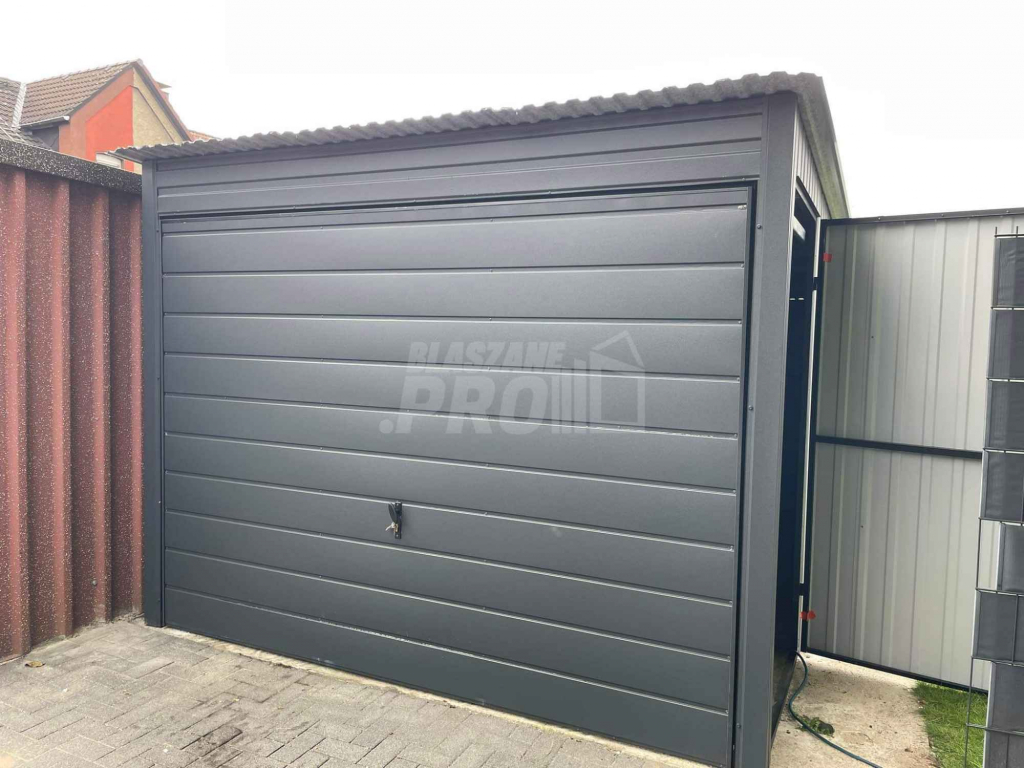 Garaż blaszany 3x6,5 brama uchylna - drzwi - Dach spad w tył GP243 Tczew - zdjęcie 5