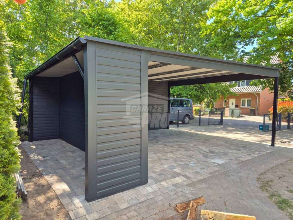 Wiata samochodowa CarPort 6x6 - rynna - dach spad w tył  GP662 Gorzów Wielkopolski - zdjęcie 2