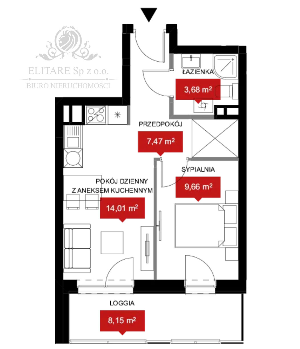 Mieszkanie 34,81m2 2 pokojowe z loggią 8,13m2/Wrocław, Kleczków Wrocław - zdjęcie 5