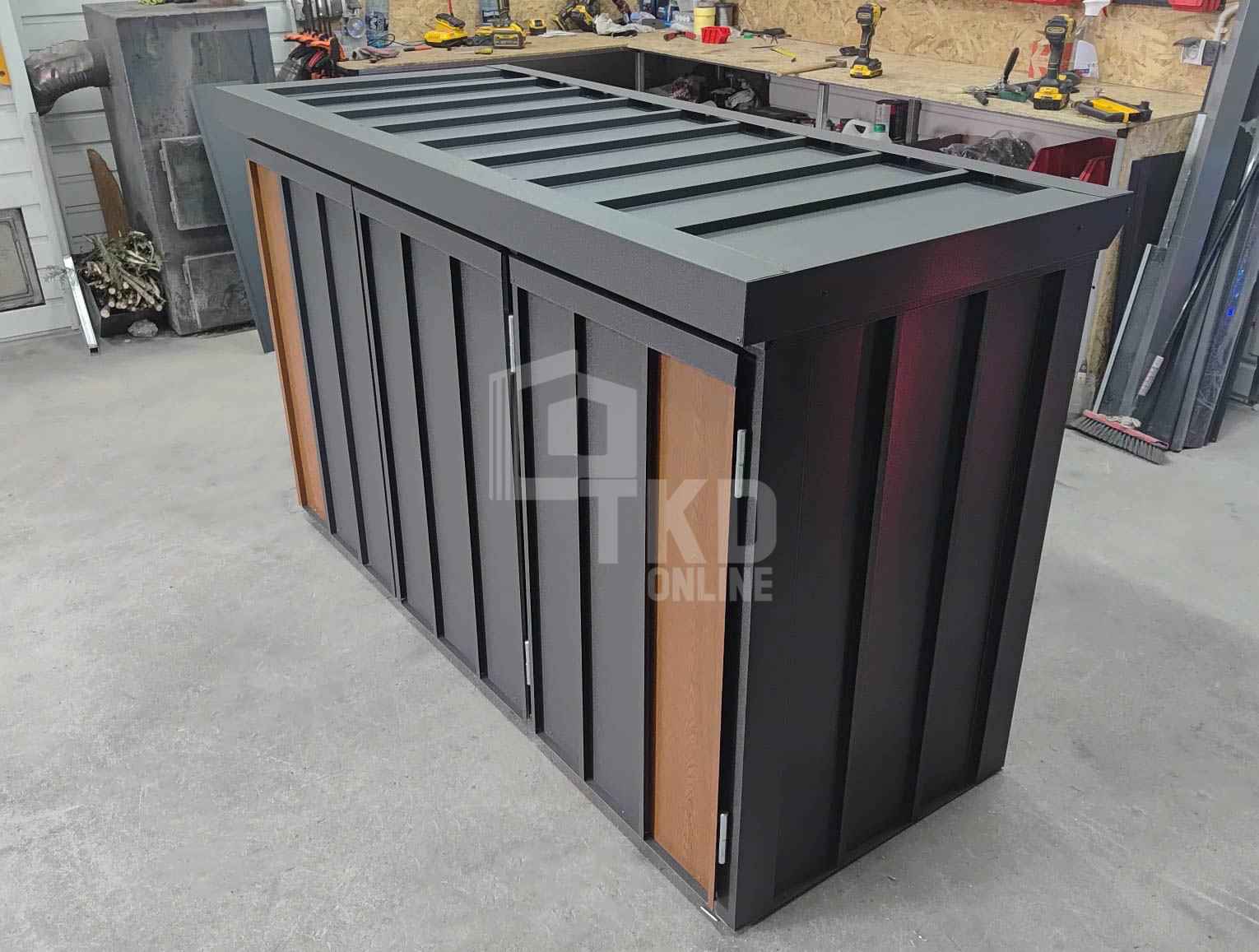 Zabudowa koszy na śmieci wiata obudowa 177x65x110 cm 3x120L  TKD449 Kalisz - zdjęcie 4