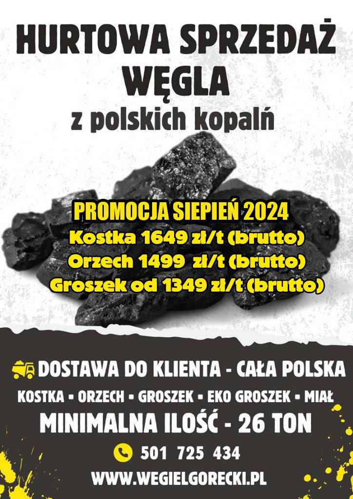 Sierpniowa promocja na węgiel hurtowy z polskich kopalni 2024 Kielce - zdjęcie 1