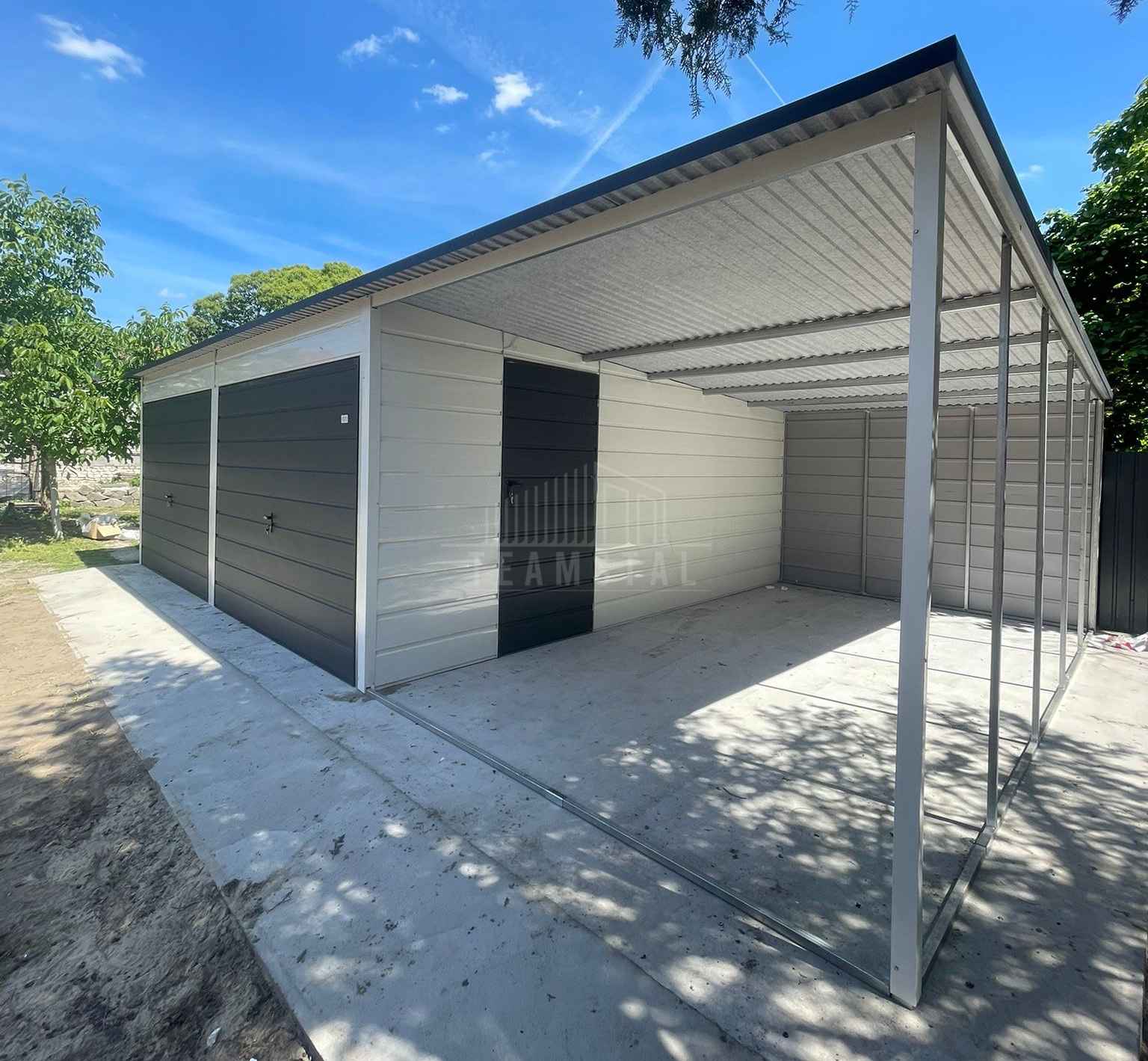 Garaż blaszany 6x6m 2x brama drzwi 2x okno  dach  rynny TS1320 Braniewo - zdjęcie 3