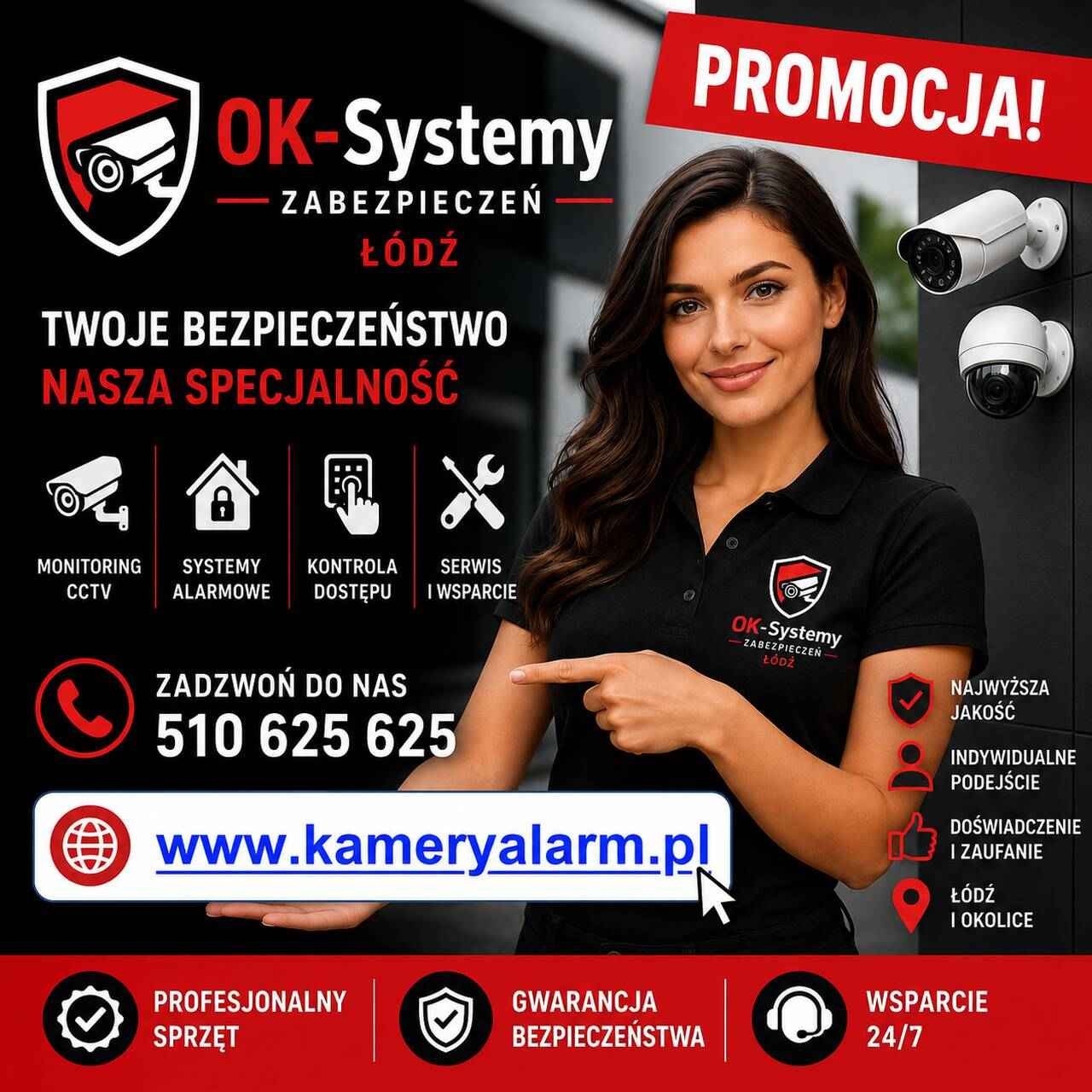 Tani montaż kamer łódź, tani monitoring łódź. Widzew - zdjęcie 1