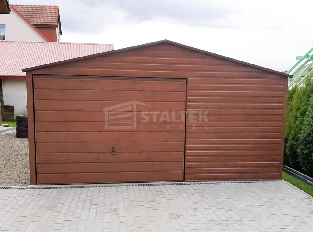 Garaż blaszany 5x5 Brama uchylna drewnopodobny Dach dwuspadowy ST117 Słupsk - zdjęcie 3