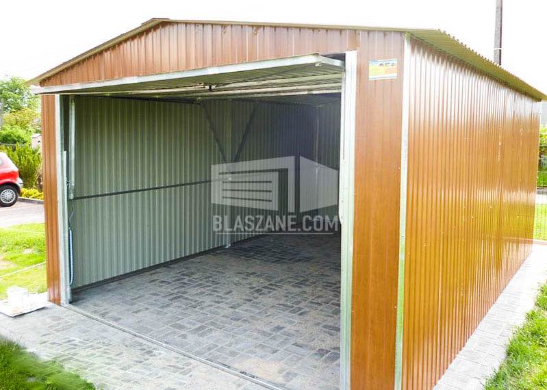 Garaż Blaszany 3,5x5 Brama - jasny orzech - drewnopodobny  BL110 Otwock Mały - zdjęcie 3