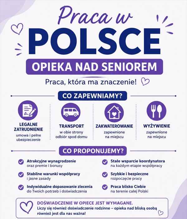 Opiekun seniora w Polsce – praca z zapewnionym zakwaterowaniem Kostrzyn nad Odrą - zdjęcie 1