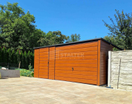 Garaż blaszany 5x6m - Brama uchylna drzwi drewnopodobny Dach  ST191 Dąbrowa Górnicza - zdjęcie 3