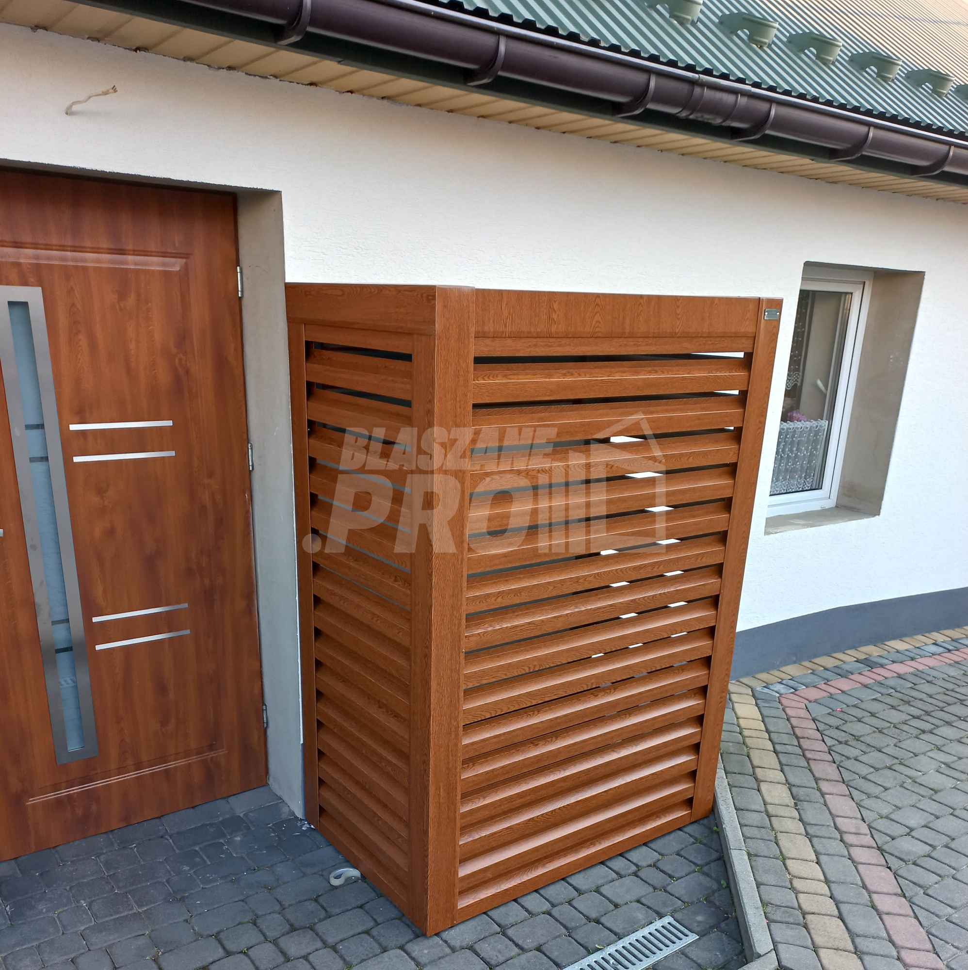 Osłona pompy ciepła 100x60x190 cm ciemny orzech GP328 Legnica - zdjęcie 2