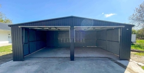 Garaż blaszany 8x6m - 2x brama uchylna dach drzwi rynny TS1324 Tczew - zdjęcie 3