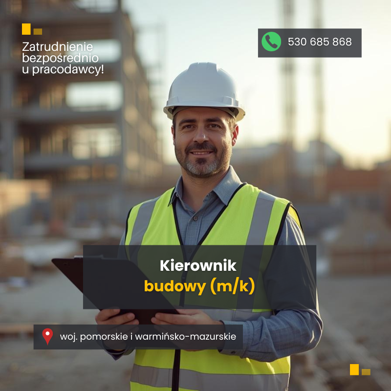 Kierownik budowy (k/m) Gdańsk - zdjęcie 1