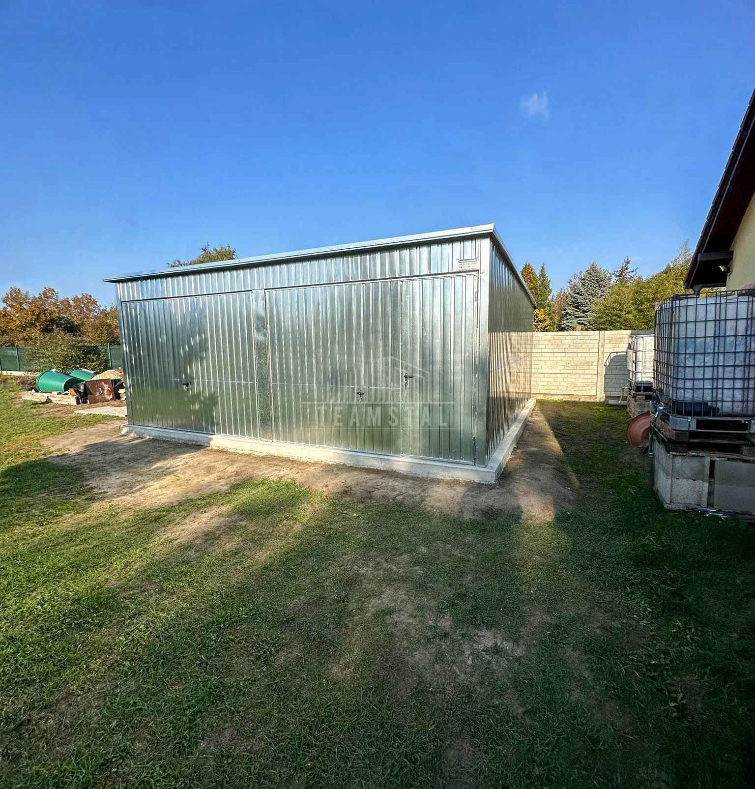 Garaż blaszany 6x6m 2x brama uchylna 2x okno drzwi ocynk dach TS859 Zamość - zdjęcie 6