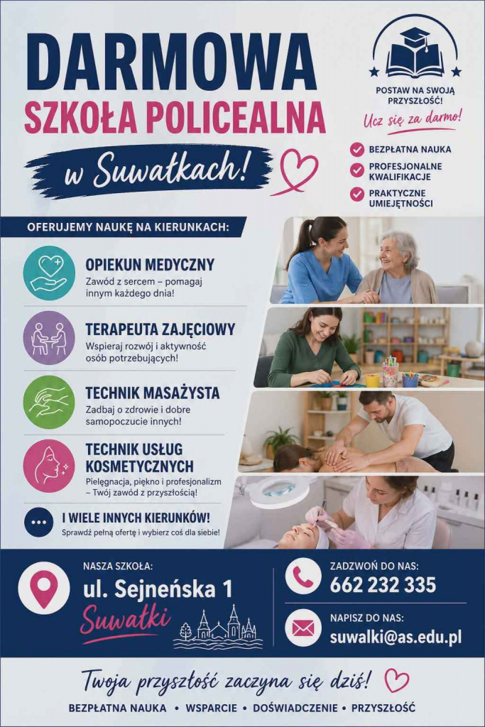 DARMOWE KIERUNKI POLICEALNE! Suwałki - zdjęcie 1