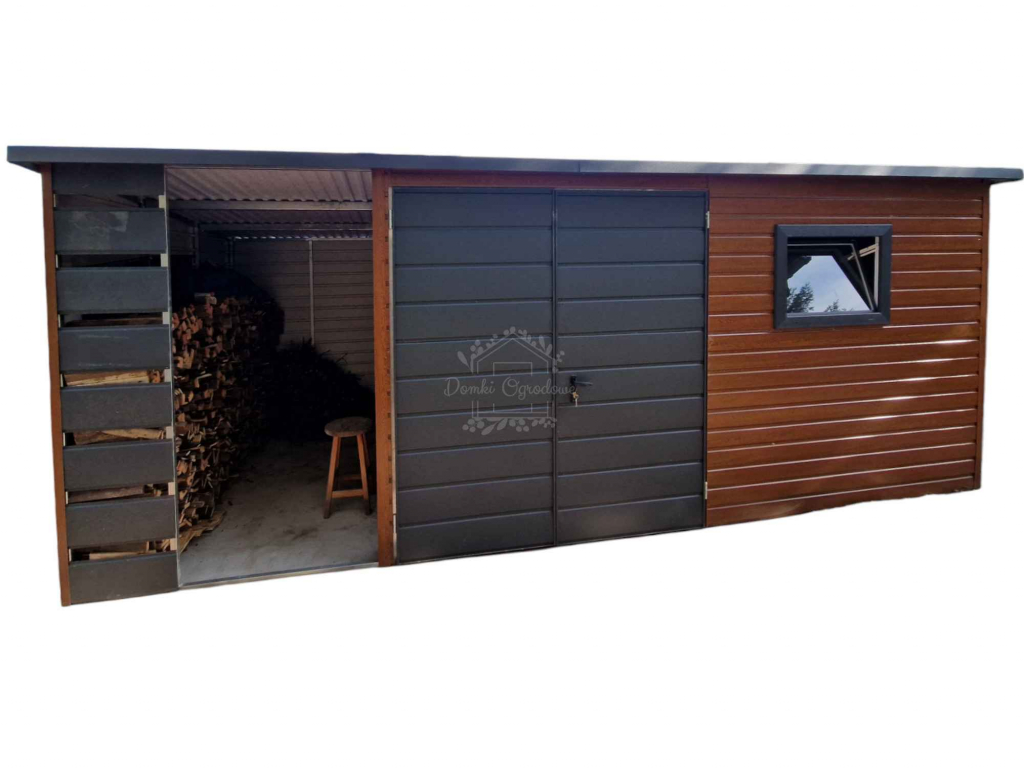 Schowek - Domek Ogrodowy 3,5x3m + Wiata 1,5m Okno Drewnopodobny ID701 Jarocin - zdjęcie 1