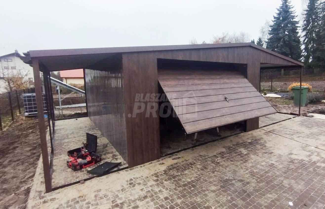 Garaż Blaszany 4x6 + 2x Wiata 4x6 Brama uchylna Blachodachówka GP253 Lubin - zdjęcie 2