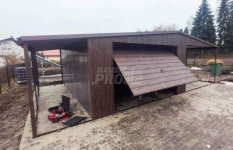 Garaż Blaszany 4x6 + 2x Wiata 4x6 Brama uchylna Blachodachówka GP253 Lubin - zdjęcie 2