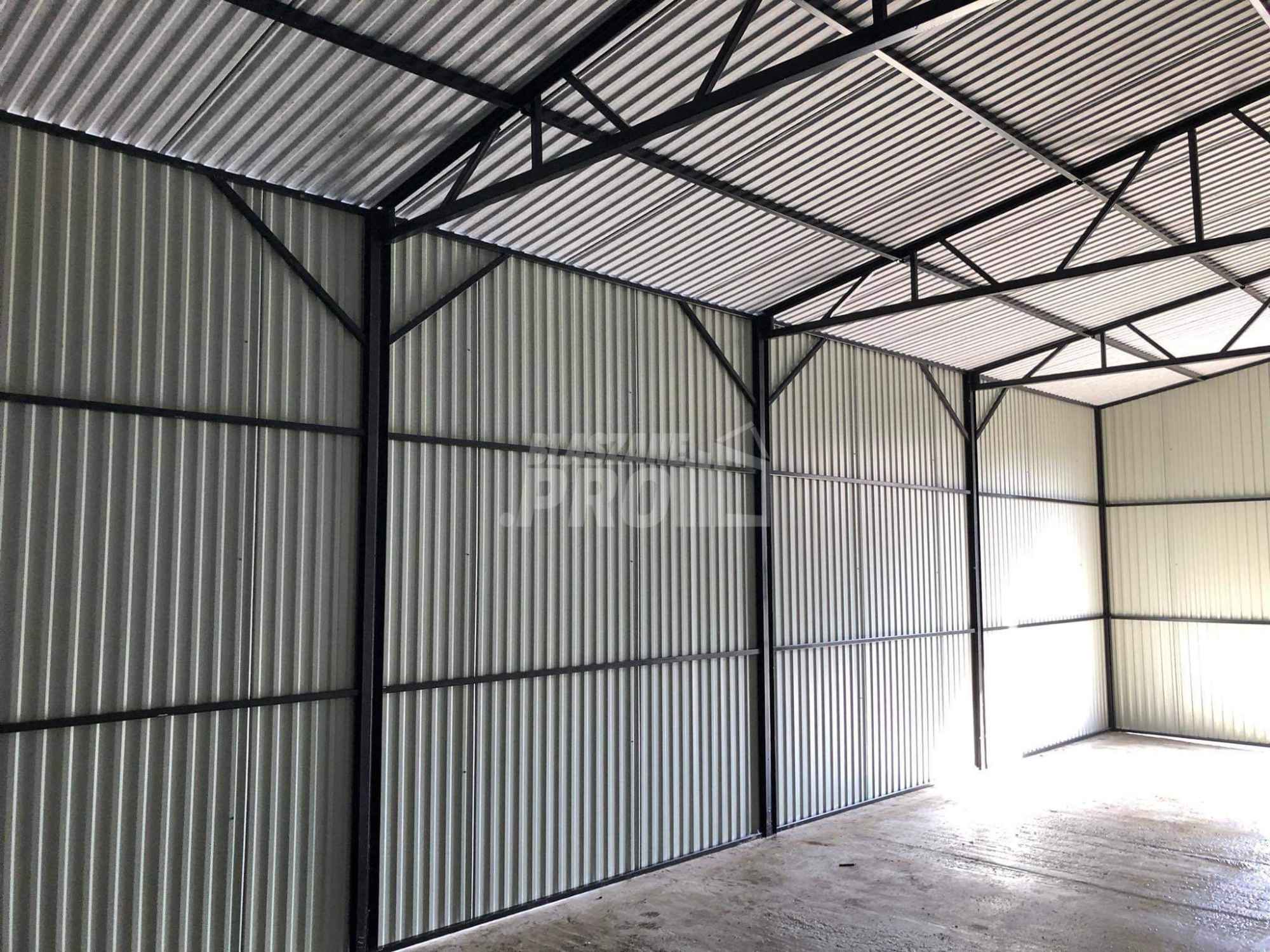 Hala Garaż blaszany 6x7 Brama dwuskrzydłowa antracyt dwuspad GP194 Włocławek - zdjęcie 7