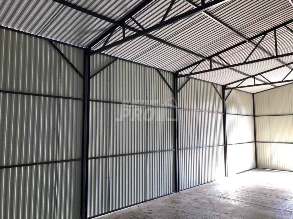 Hala Garaż blaszany 6x7 Brama dwuskrzydłowa antracyt dwuspad GP194 Włocławek - zdjęcie 7