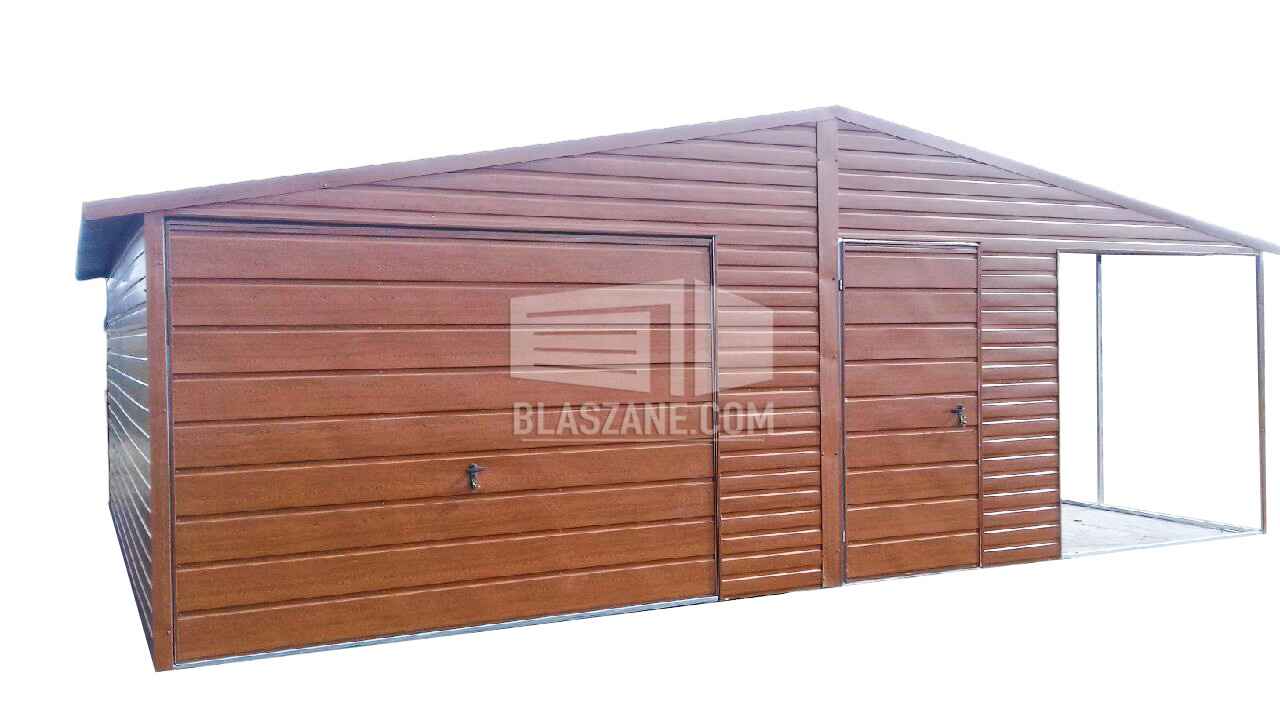 Garaż Blaszany 6x6 + wiata 2x6 - Brama uchylna dach dwuspadowy BL152 Wieliczka - zdjęcie 1