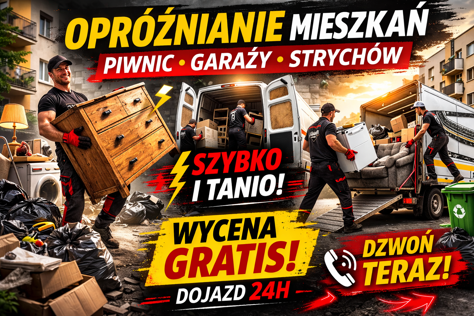 Opróżnianie mieszkań, piwnic. Wywóz mebli, gruzu. Szybko, tanio Katowice - zdjęcie 1