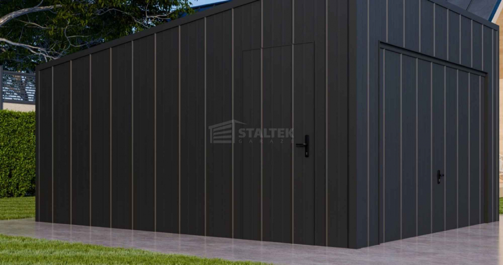 Garaż blaszany 3,5x5m - brama uchylna drzwi blacha na rąbek dach ST200 Łęczyca - zdjęcie 6