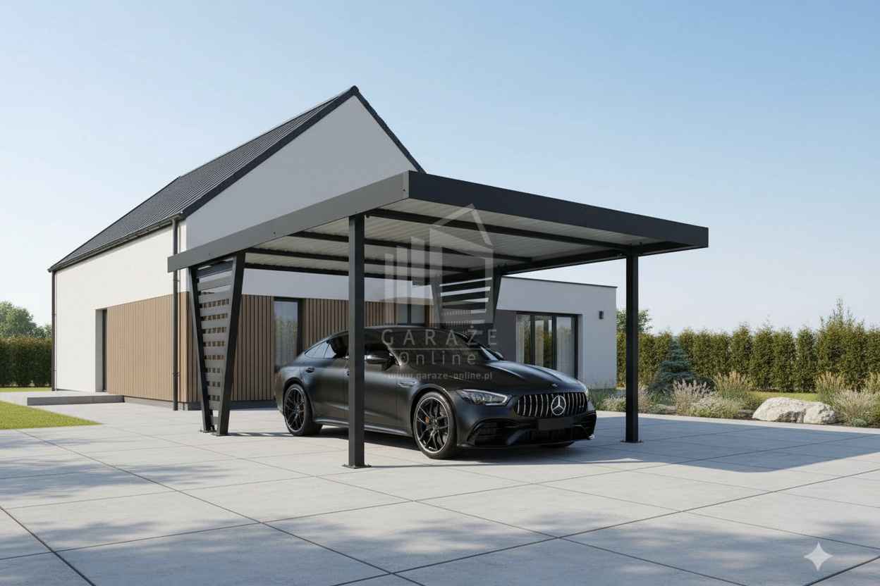 Carport V PREMIUM 5x4,5m Wypełnienie panelami Wiata samochodowa ID1193 Radom - zdjęcie 2