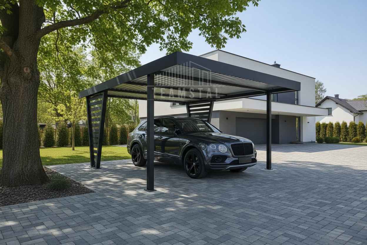 Carport V PREMIUM 4,8x5m Wypełnienie panelami Wiata samochodowa TS1258 Koszalin - zdjęcie 5