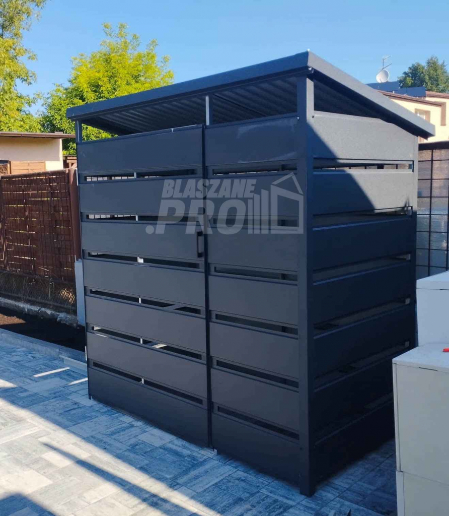 Wiata śmietnikowa spad tył 1,5x0,5m Antracyt Schowek ogrodowy  GP216 Grudziądz - zdjęcie 3