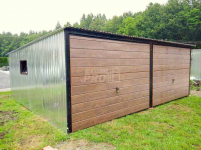 Garaż blaszany 6x5 2x Brama uchylna  + okno ocynk  spad w tył GP141 Ciechanów - zdjęcie 3