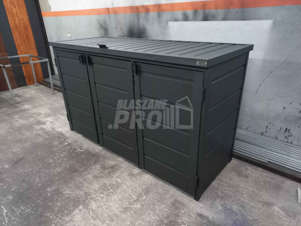 Zabudowa koszy na śmieci wiata śmietnikowa 207x80x120 cm 3x240L GP331 Nysa - zdjęcie 2