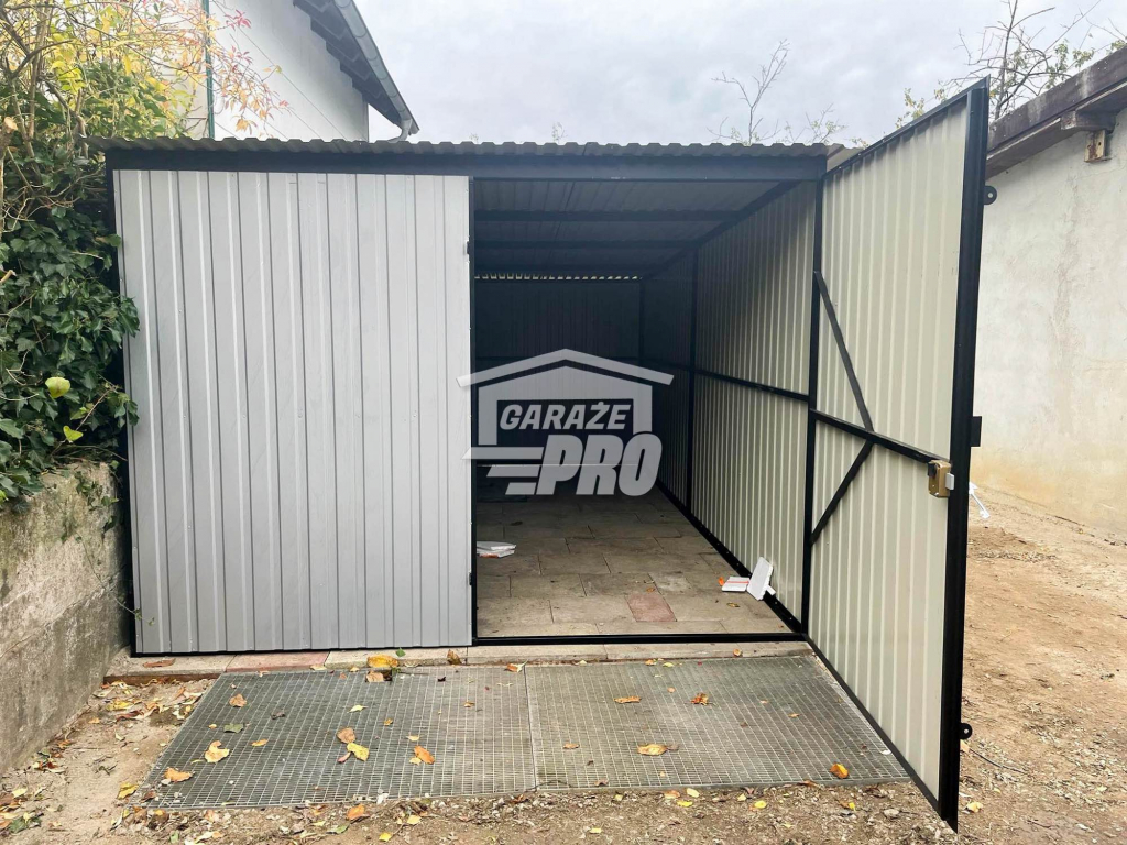 Garaż blaszany 3x5 Brama dwuskrzydłowa   szary spad w tył GP101 Olsztyn - zdjęcie 6