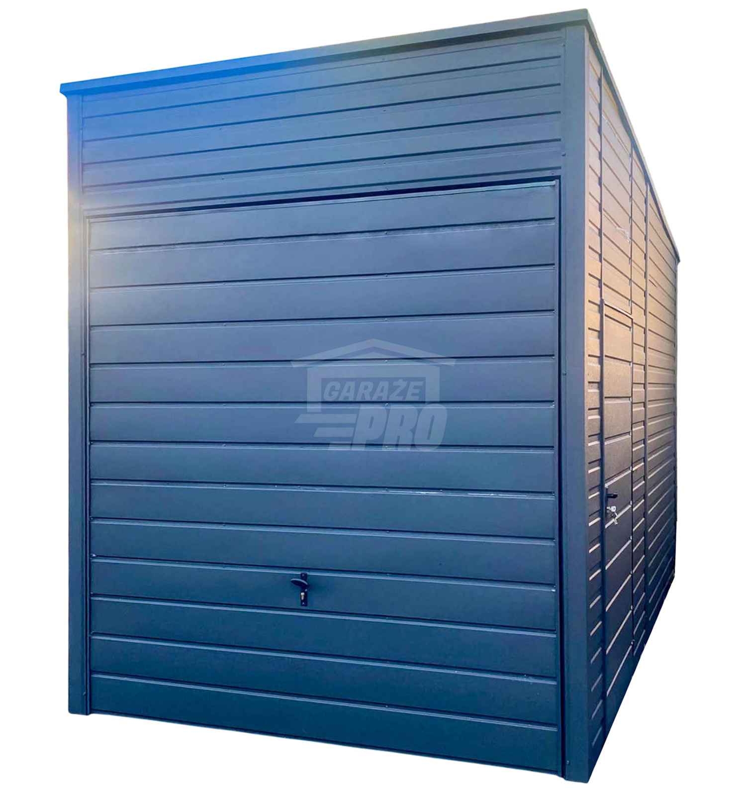 Garaż blaszany 3x4m - brama uchylna - drzwi dach  GP674 Górna - zdjęcie 1