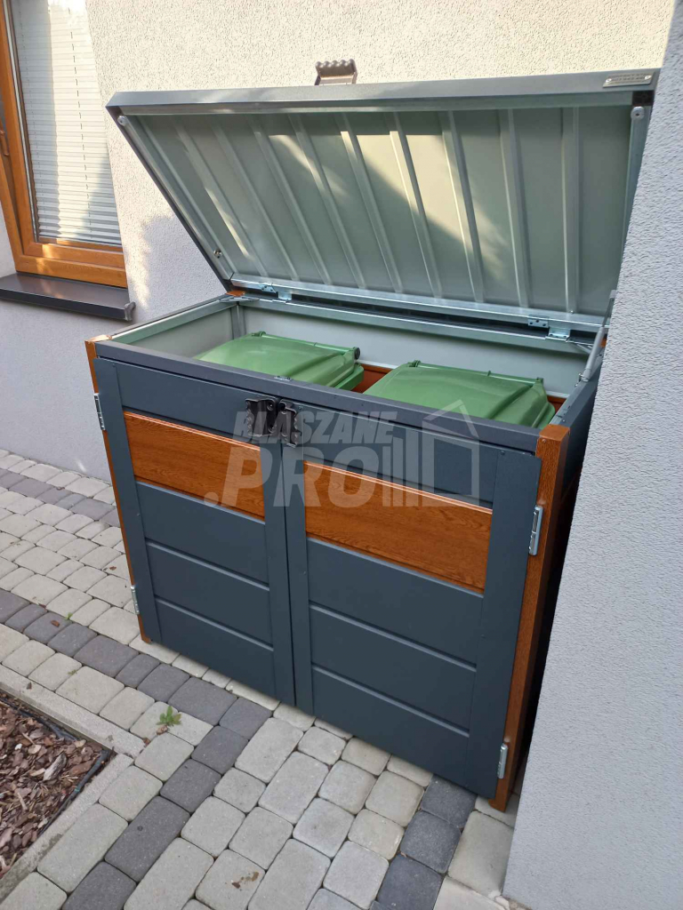 Zabudowa koszy na śmieci wiata śmietnikowa 120x65x110 cm 2x120L GP339 Gdańsk - zdjęcie 5