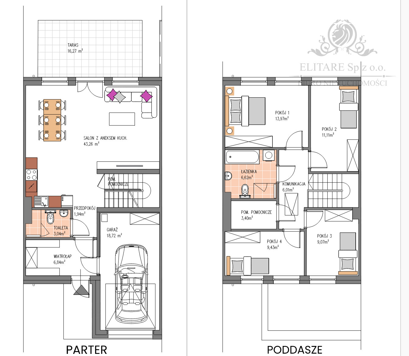 Piękny dom w zabudowie bliźniaczej z garażem i ogrodem/Siechnice Siechnice - zdjęcie 4