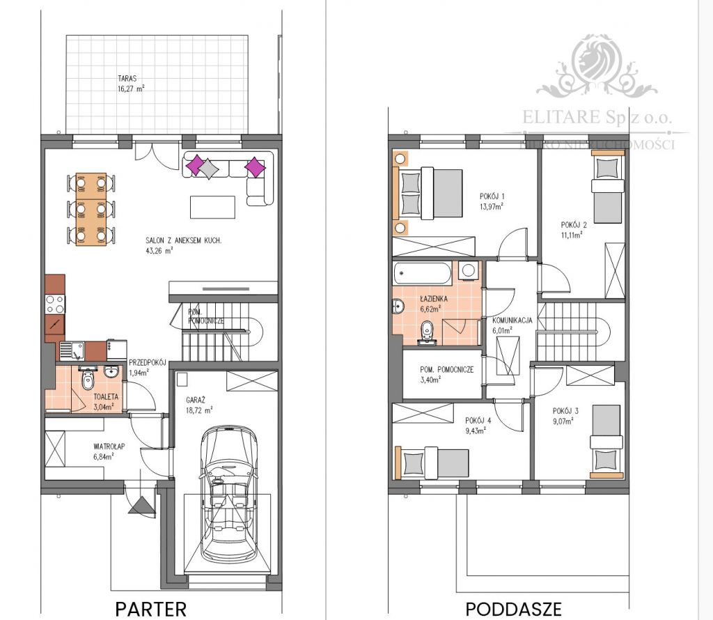 Piękny dom w zabudowie bliźniaczej z garażem i ogrodem/Siechnice Siechnice - zdjęcie 4