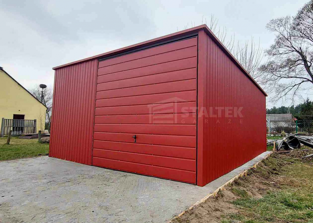 Garaż blaszany 6x6 - Brama uchylna - drzwi  dach ST114 Września - zdjęcie 3