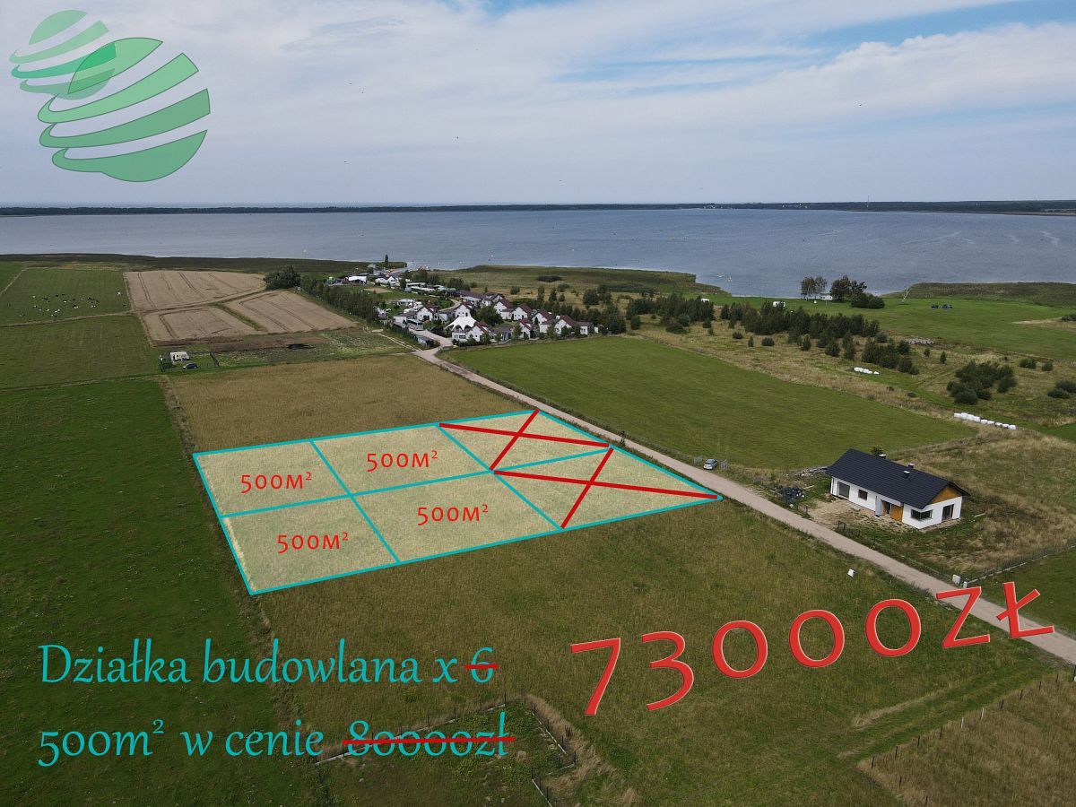 Działka 500m2 budowlana blisko Jeziora Dąbki Gleźnowo - zdjęcie 1