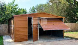 Garaż Blaszany 5x5 - Brama Rynny drewnopodobny dach dwuspadowy BL142 Zamość - zdjęcie 4