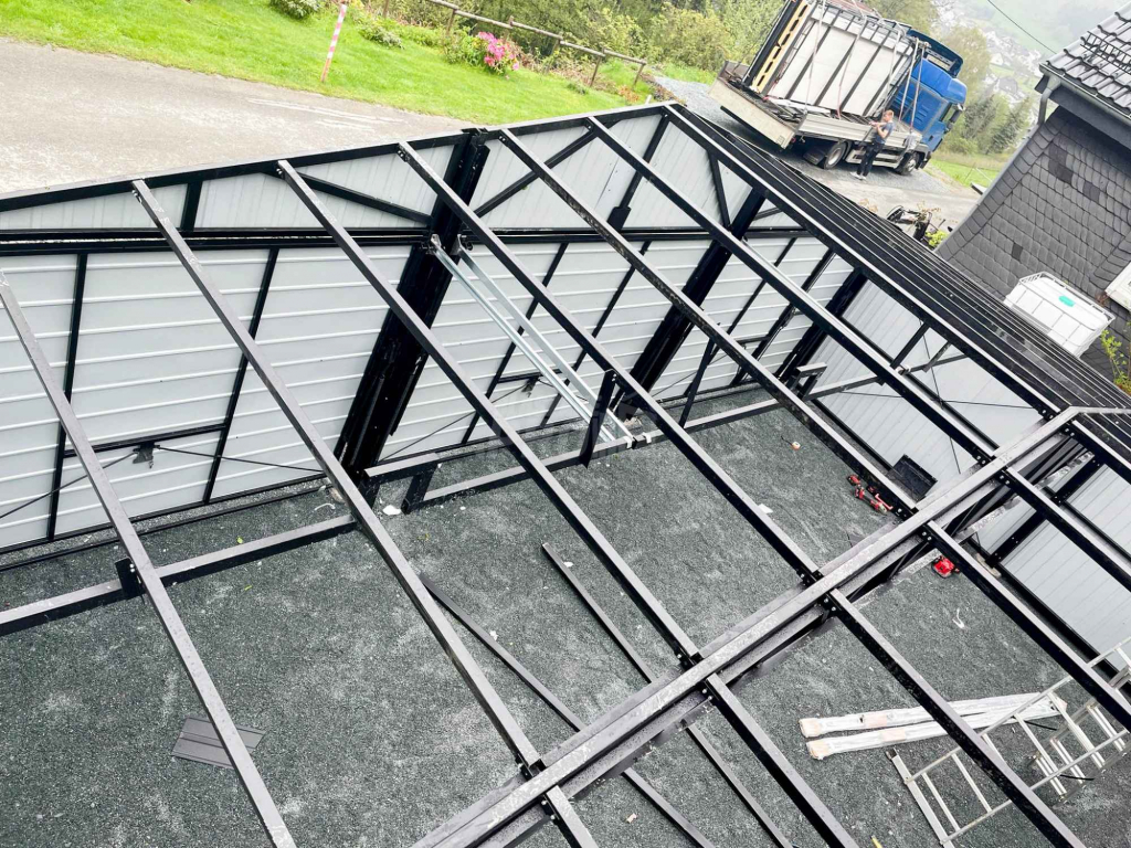 Garaż blaszany 9x6  antracyt 3x brama uchylna   Dach dwuspad GP134 Brzesko - zdjęcie 11